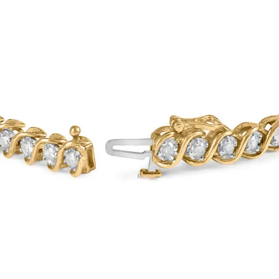 Bracelets JMS always Original Haus of Brilliance 10K Yellow Gold 3 cttw RoundCut Diamond Spiral Link 750 Bracelet IJ Color I1I2 Clarity