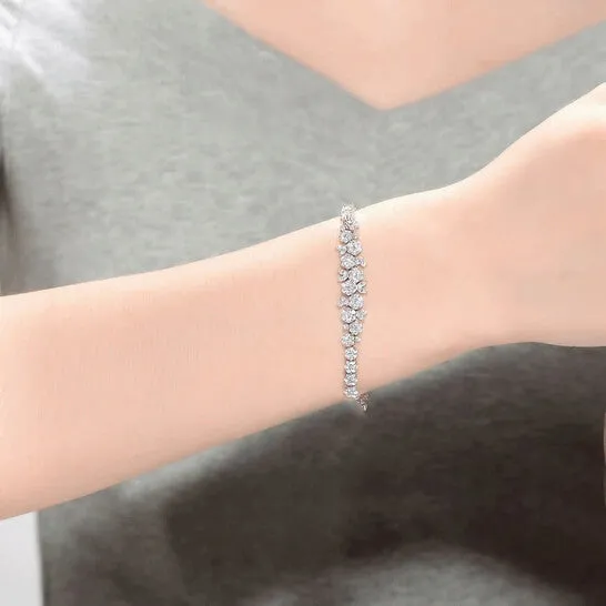 Bracelets JMS always Original Megan Walford Sterling Silver Marquise and Round Cubic Zirconia Flower Tennis Bracelet Bracelets JMS always Original Megan Walford Sterling Silver Marquise and Round Cubic Zirconia Flower Tennis Bracelet