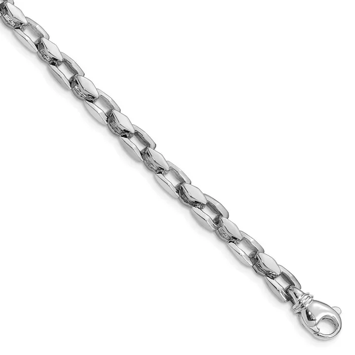 Bracelets MDS Solid 14K White Gold 7 inch 45mm Hand Polished Fancy Link with Fancy Lobster Clasp Bracelet Bracelets MDS Solid 14K White Gold 7 inch 45mm Hand Polished Fancy Link with Fancy Lobster Clasp Bracelet