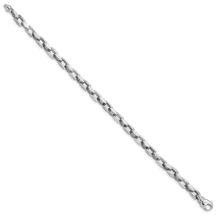 Bracelets MDS Solid 14K White Gold 7 inch 45mm Hand Polished Fancy Link with Fancy Lobster Clasp Bracelet Bracelets MDS Solid 14K White Gold 7 inch 45mm Hand Polished Fancy Link with Fancy Lobster Clasp Bracelet
