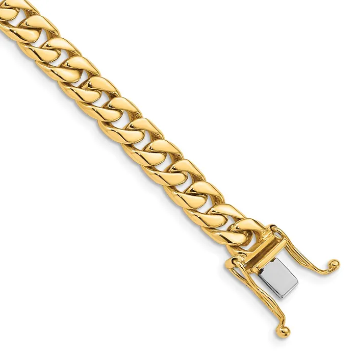 Bracelets MDS Solid 14K Yellow Gold 8 inch 68mm Hand Polished Flat Beveled Curb Link with Box Catch Clasp Bracelet Bracelets MDS Solid 14K Yellow Gold 8 inch 68mm Hand Polished Flat Beveled Curb Link with Box Catch Clasp Bracelet