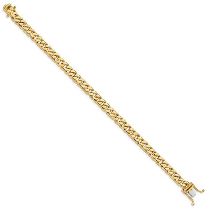 Bracelets MDS Solid 14K Yellow Gold 8 inch 68mm Hand Polished Flat Beveled Curb Link with Box Catch Clasp Bracelet Bracelets MDS Solid 14K Yellow Gold 8 inch 68mm Hand Polished Flat Beveled Curb Link with Box Catch Clasp Bracelet