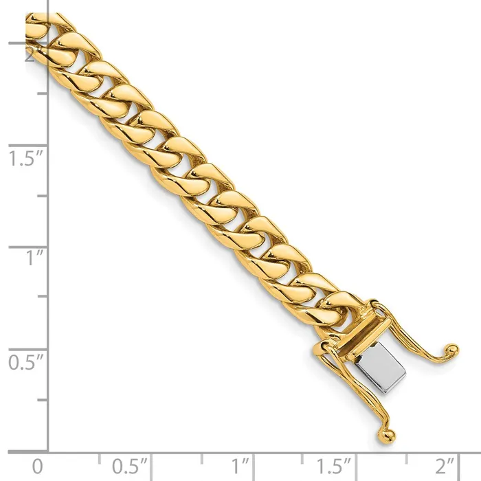 Bracelets MDS Solid 14K Yellow Gold 8 inch 68mm Hand Polished Flat Beveled Curb Link with Box Catch Clasp Bracelet Bracelets MDS Solid 14K Yellow Gold 8 inch 68mm Hand Polished Flat Beveled Curb Link with Box Catch Clasp Bracelet