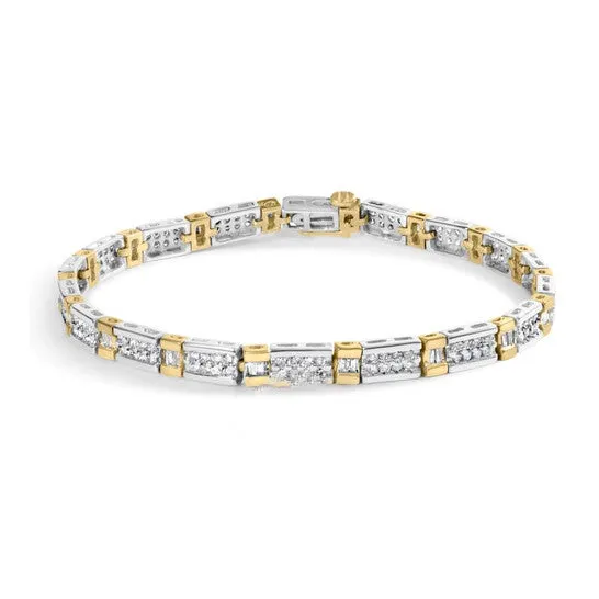 Bracelets Original Haus of Brilliance 14k TwoTone 200 Cttw RoundCut and BaguetteCut Diamond Bar Link 7 Bracelet IJ Color SI2I1 Clarity JMS always Bracelets Original Haus of Brilliance 14k TwoTone 200 Cttw RoundCut and BaguetteCut Diamond Bar Link 7 Bracelet IJ Color SI2I1 Clarity JMS always