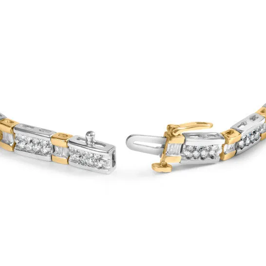 Bracelets Original Haus of Brilliance 14k TwoTone 200 Cttw RoundCut and BaguetteCut Diamond Bar Link 7 Bracelet IJ Color SI2I1 Clarity JMS always Bracelets Original Haus of Brilliance 14k TwoTone 200 Cttw RoundCut and BaguetteCut Diamond Bar Link 7 Bracelet IJ Color SI2I1 Clarity JMS always