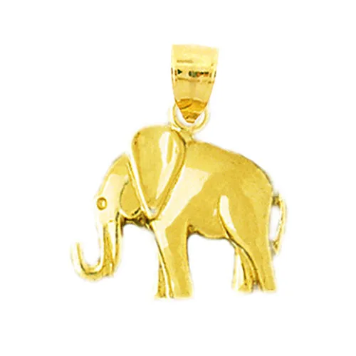 Charm Necklaces 14K Gold 16MM Elephant Charm Goldia