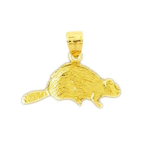 Charm Necklaces 14K Gold Beaver Charm Goldia
