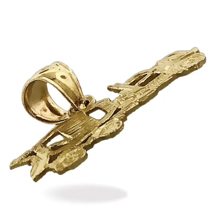 Charm Necklaces 14K Gold Concrete Mixer Truck Charm Goldia