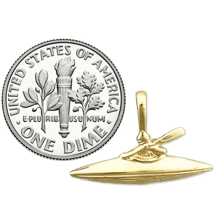 Charm Necklaces 14K Gold Kayak Charm Slide Goldia