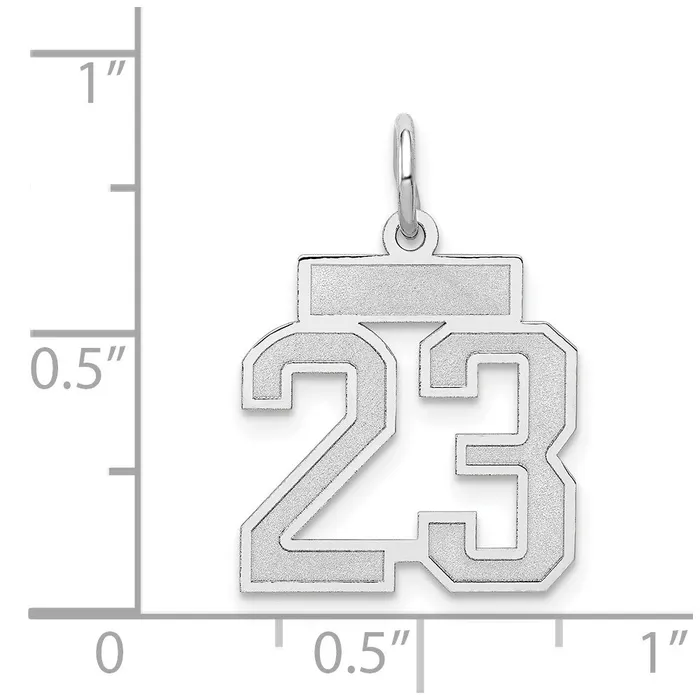 Charm Necklaces 14k White Goldw Small Satin Number 23 Charm Goldia