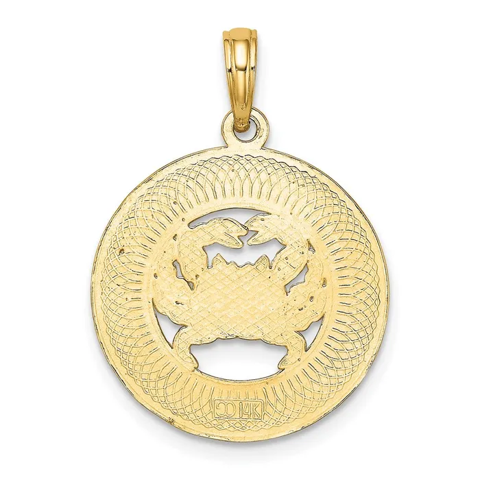 Charm Necklaces 14k Yellow Gold OCEAN CITY w Crab Charm Goldia