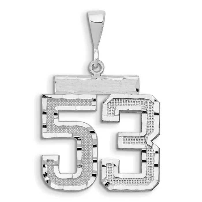 Charm Necklaces Goldia 14k White Goldw Small Brushed Diamondcut Number 53 Charm Charm Necklaces Goldia 14k White Goldw Small Brushed Diamondcut Number 53 Charm