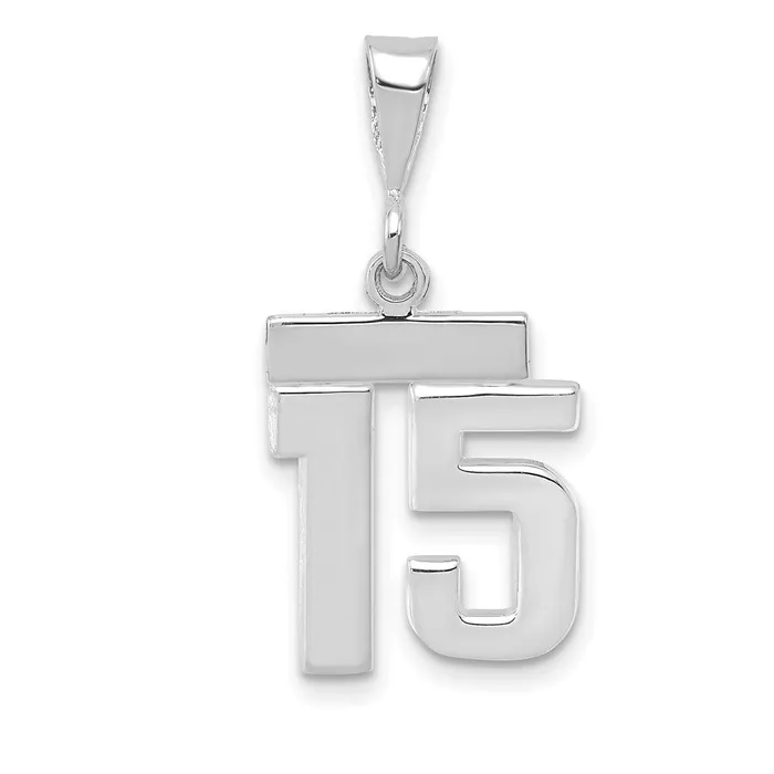 Charm Necklaces Goldia 14k White Goldw Small Polished Number 15 Charm