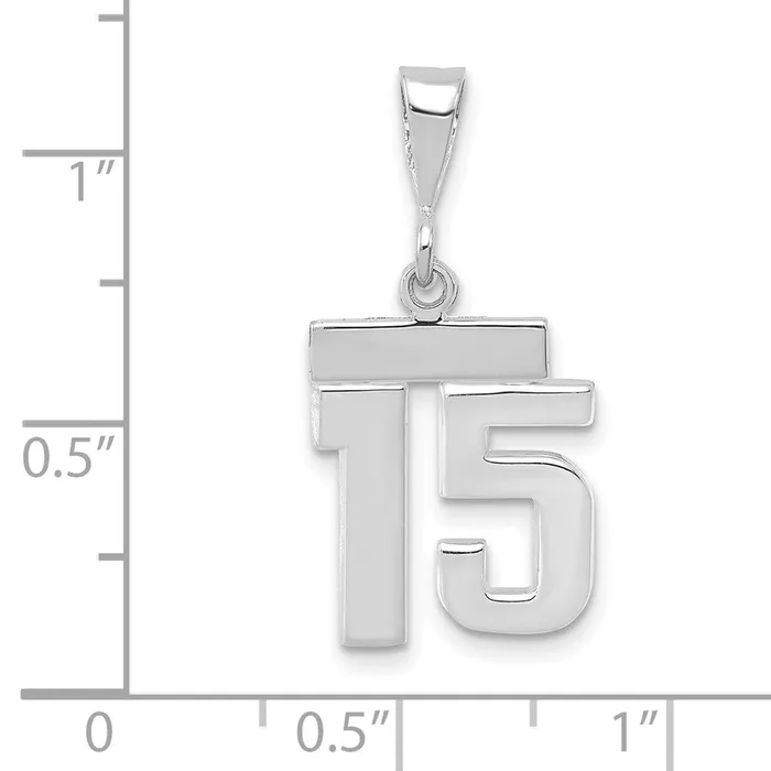 Charm Necklaces Goldia 14k White Goldw Small Polished Number 15 Charm