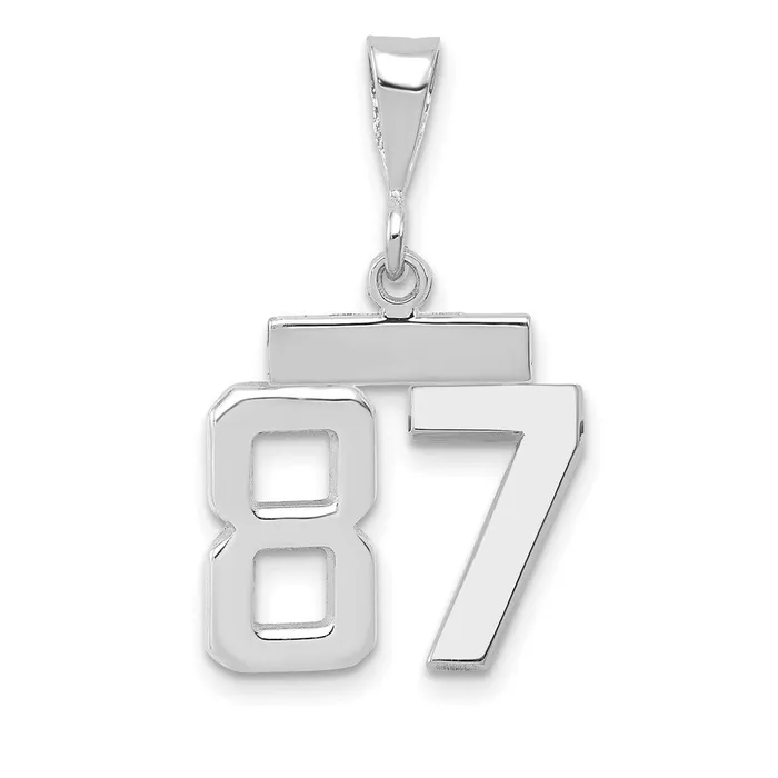 Charm Necklaces Goldia 14k White Goldw Small Polished Number 87 Charm