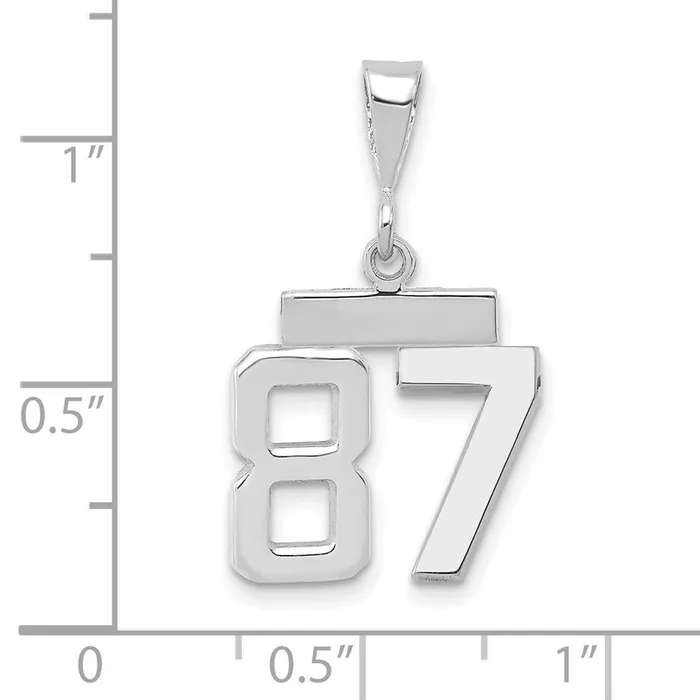 Charm Necklaces Goldia 14k White Goldw Small Polished Number 87 Charm