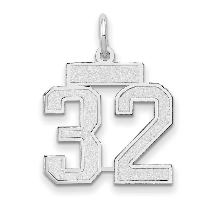 Charm Necklaces Goldia 14k White Goldw Small Satin Number 32 Charm