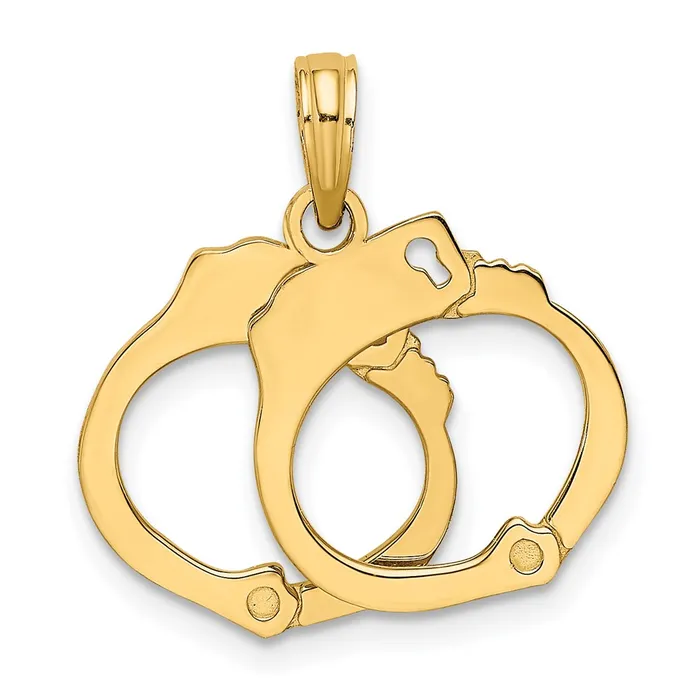 Charm Necklaces Goldia 14k Yellow Gold 2Piece Handcuffs Charm