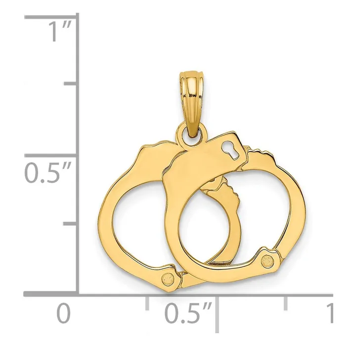 Charm Necklaces Goldia 14k Yellow Gold 2Piece Handcuffs Charm
