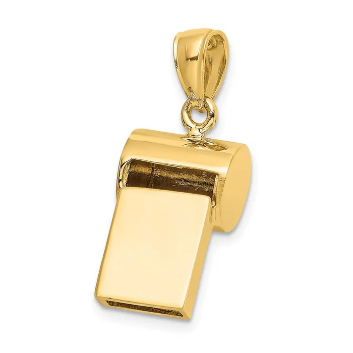 Charm Necklaces Goldia 14k Yellow Gold 3D Whistle Charm