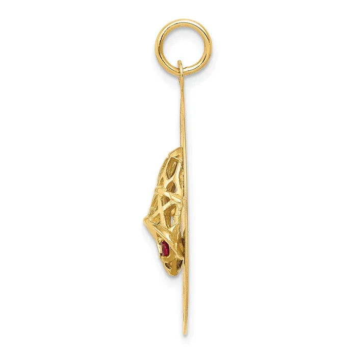 Charm Necklaces Goldia 14k Yellow Gold HAPPY ANNIVERSARY Blue and Red CZ w Bells Charm