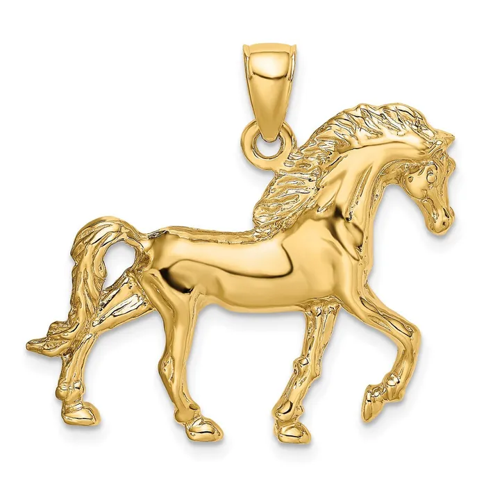 Charm Necklaces Goldia 14k Yellow Gold Horse Walking Charm