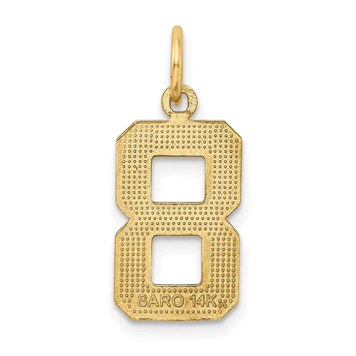 Charm Necklaces Goldia 14k Yellow Gold Medium Diamondcut Number 8 Charm