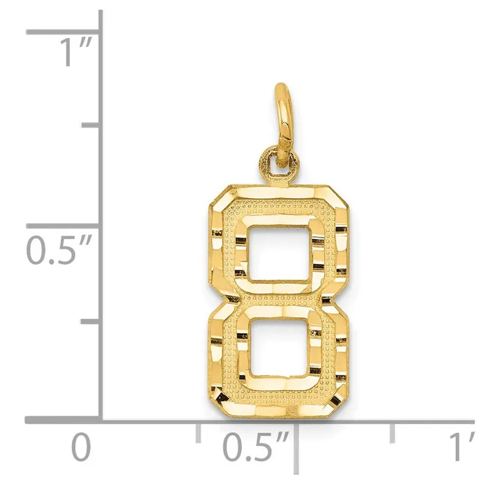 Charm Necklaces Goldia 14k Yellow Gold Medium Diamondcut Number 8 Charm