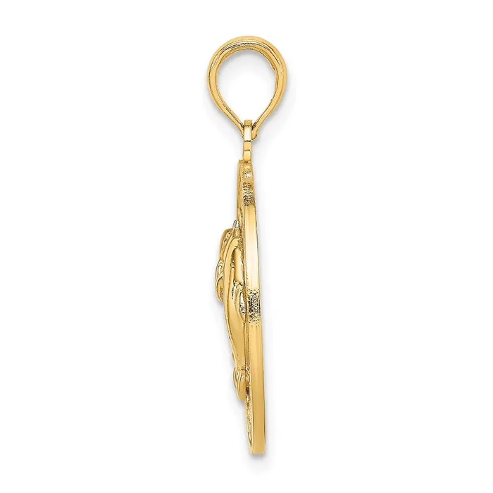 Charm Necklaces Goldia 14k Yellow Gold NASSAU wDolphin Circle Charm