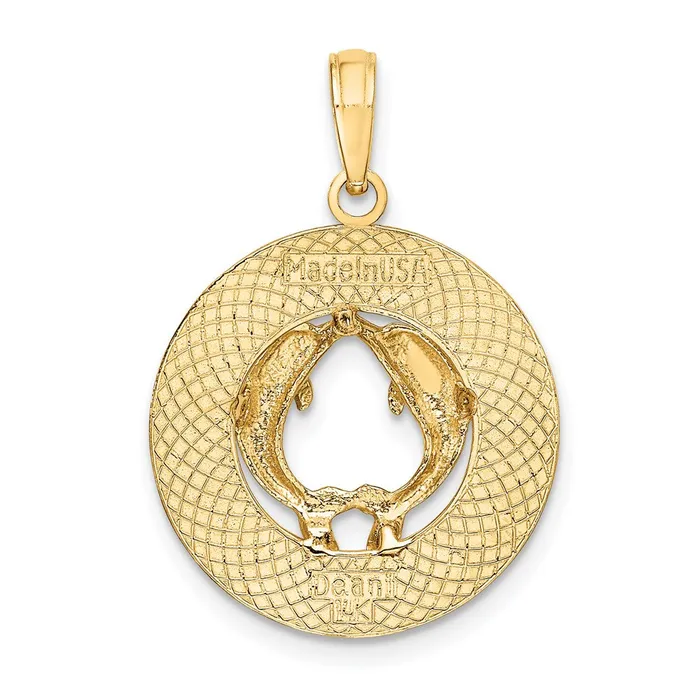 Charm Necklaces Goldia 14k Yellow Gold NASSAU wDolphin Circle Charm