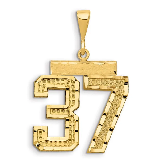 Charm Necklaces Goldia 14k Yellow Gold Small Brushed Diamondcut Number 37 Charm Charm Necklaces Goldia 14k Yellow Gold Small Brushed Diamondcut Number 37 Charm