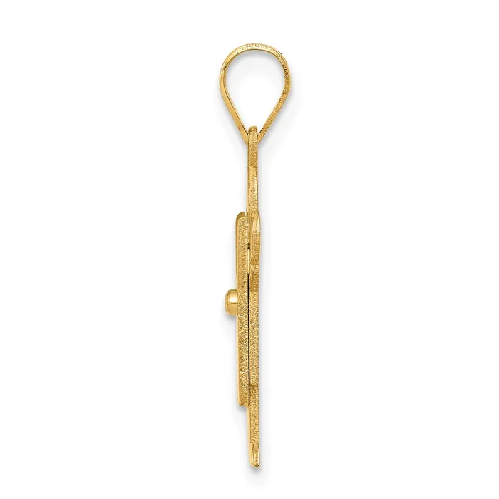 Charm Necklaces Goldia 14k Yellow Gold Solid Satin Engravable Boy with Overalls Charm