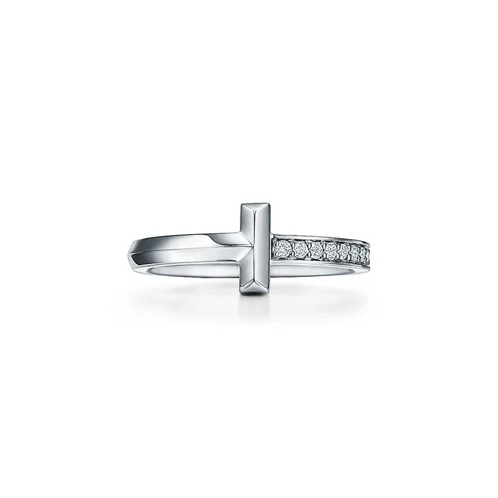 Designer Inspired Natural Diamond T1 Ring in 14K Yellow Rose or White Gold Goldiacom Rings