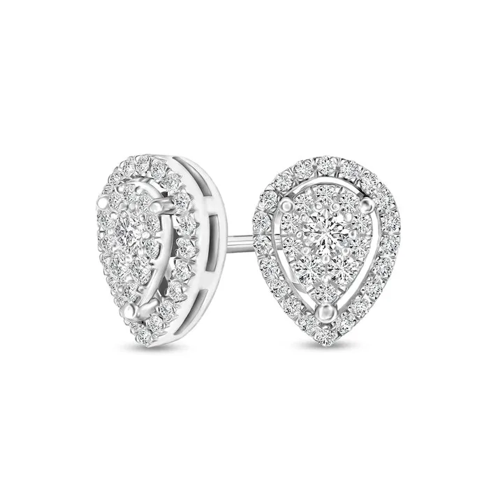 Earrings 033 CT TW Composite Diamond PearShaped Frame Stud Earrings in 10K White Gold Goldia Earrings 033 CT TW Composite Diamond PearShaped Frame Stud Earrings in 10K White Gold Goldia