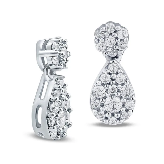 Earrings 05 CT TW Composite Diamond Teardrop Earrings in 10K White Gold Goldia Earrings 05 CT TW Composite Diamond Teardrop Earrings in 10K White Gold Goldia
