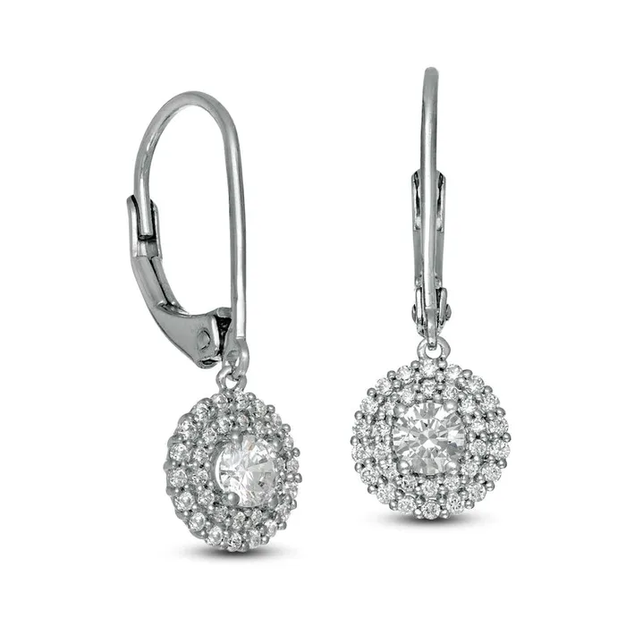 Earrings 063 CT TW Certified Diamond Double Frame Drop Earrings in 14K White Gold II1 Goldia Earrings 063 CT TW Certified Diamond Double Frame Drop Earrings in 14K White Gold II1 Goldia