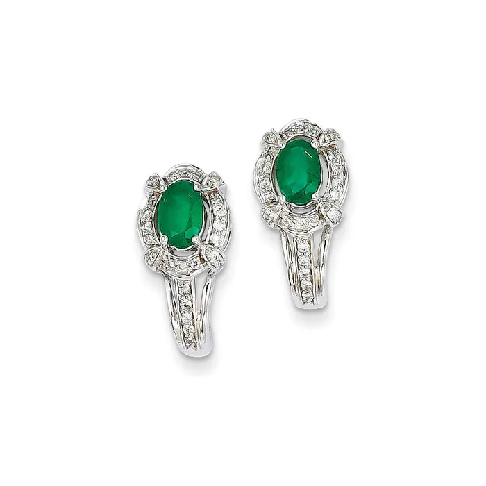 Earrings 14k White Gold 14Ct Real Diamond u0026 Emerald Earrings Goldia Earrings 14k White Gold 14Ct Real Diamond u0026 Emerald Earrings Goldia