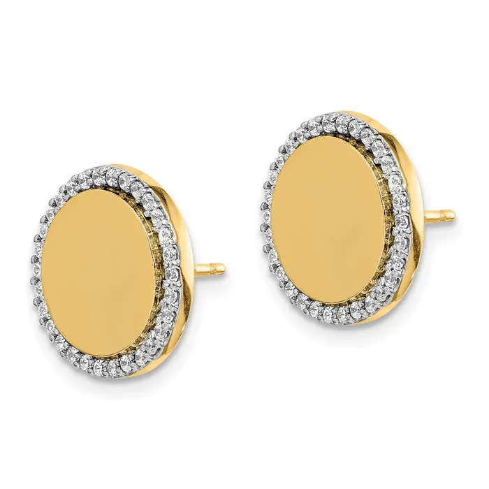 Earrings 14k White Gold Real Diamond Fancy Circle Earrings Goldia