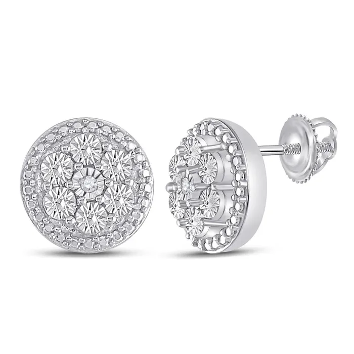 Earrings 14k White Gold Round Diamond Miracle Circle Cluster Earrings 15 Cttw gndatlanta Earrings 14k White Gold Round Diamond Miracle Circle Cluster Earrings 15 Cttw gndatlanta