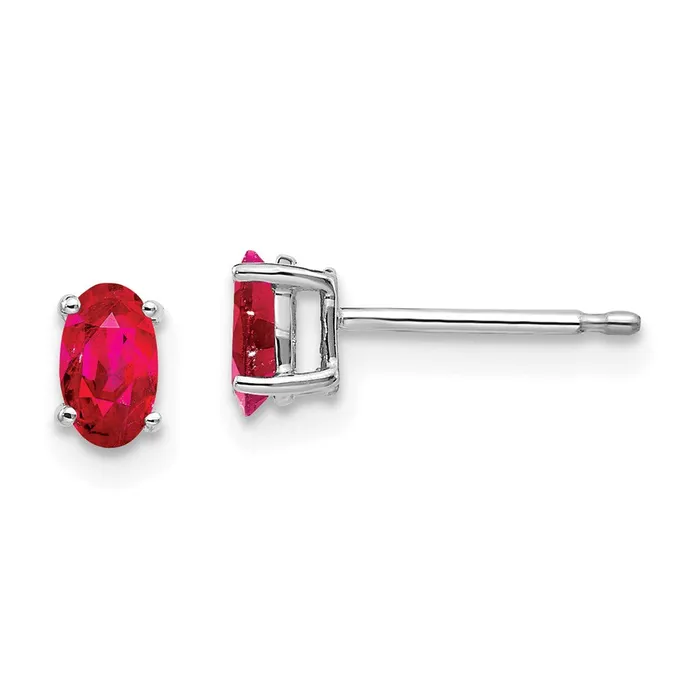 Earrings 14k White Gold Ruby Earrings Goldia