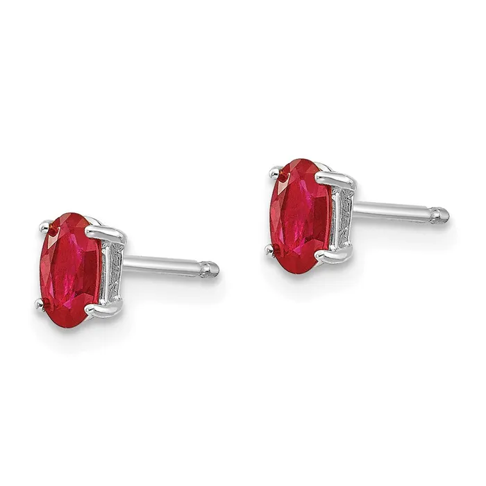 Earrings 14k White Gold Ruby Earrings Goldia