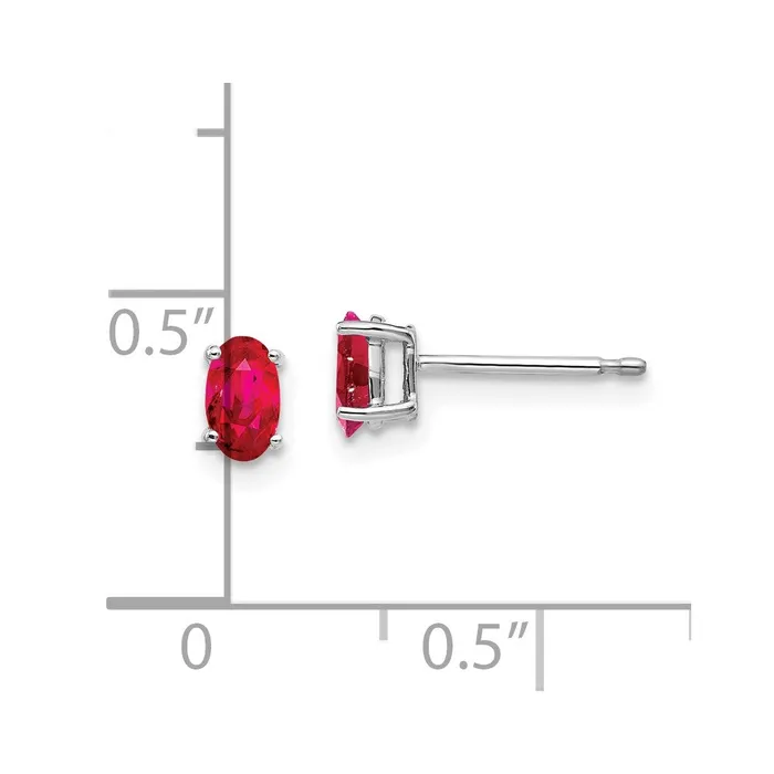 Earrings 14k White Gold Ruby Earrings Goldia