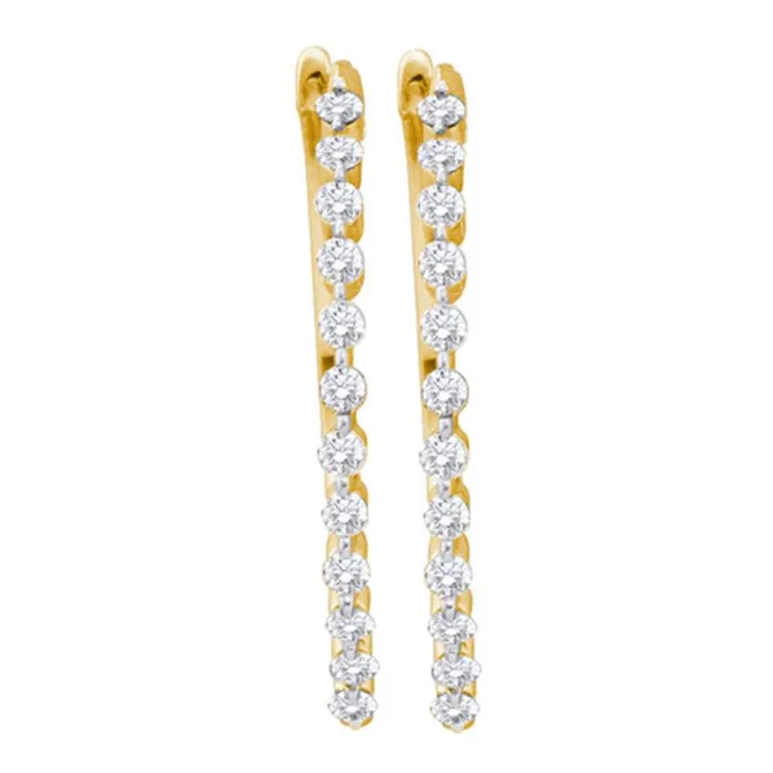 Earrings gndatlanta 12CTWDiamond FASHION HIGH HOOPS EARRING