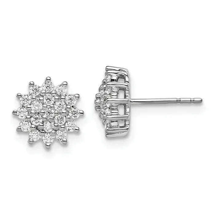 Earrings Goldia 14k White Gold 12 Ct Lab Grown Diamond VSSI G Cluster Post Earrings Earrings Goldia 14k White Gold 12 Ct Lab Grown Diamond VSSI G Cluster Post Earrings