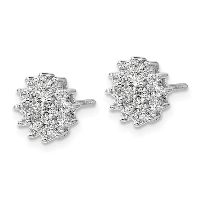 Earrings Goldia 14k White Gold 12 Ct Lab Grown Diamond VSSI G Cluster Post Earrings
