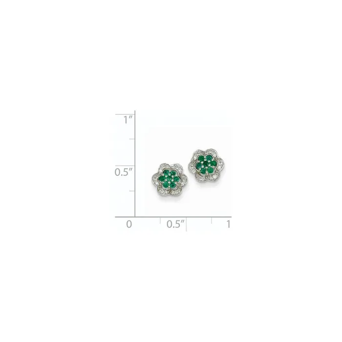 Earrings Goldia 14k White Gold 18Ct Real Diamond u0026 Emerald Earrings
