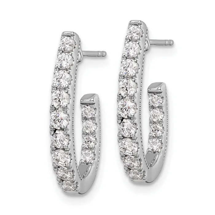 Earrings Goldia 14k White Gold 1 Ct Lab Grown Diamond VSSI G In and Out JHoop Hoop Earrings