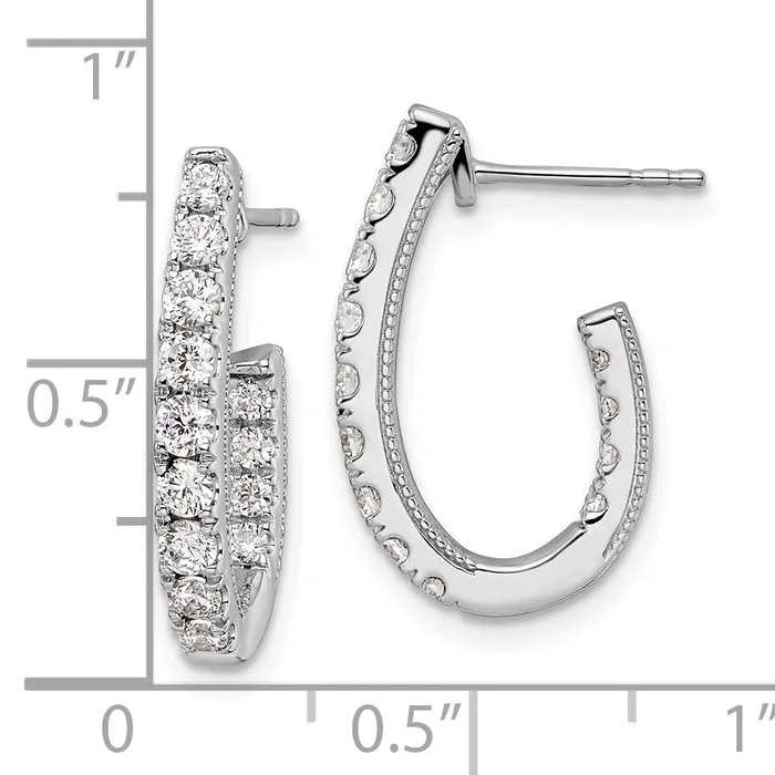 Earrings Goldia 14k White Gold 1 Ct Lab Grown Diamond VSSI G In and Out JHoop Hoop Earrings