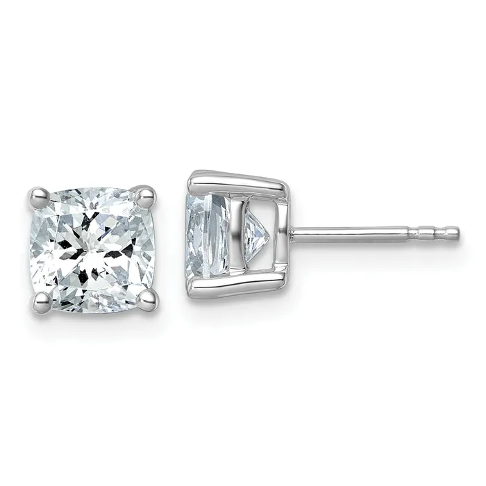 Earrings Goldia 14k White Gold 3 ctw Certified Lab Grown Diamond VSSI G Cushion 4 Prong Heavy Wt Stud Earrings Earrings Goldia 14k White Gold 3 ctw Certified Lab Grown Diamond VSSI G Cushion 4 Prong Heavy Wt Stud Earrings