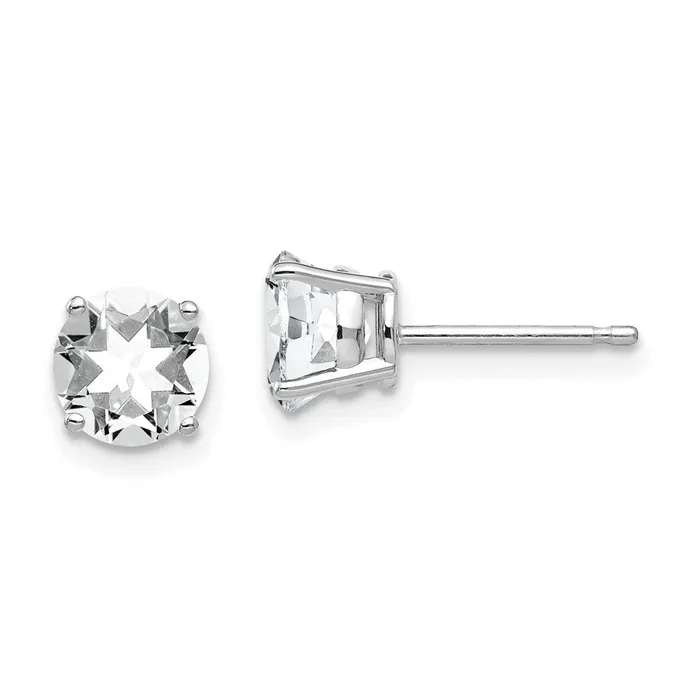 Earrings Goldia 14k White Gold 6mm Cubic Zirconia Earrings